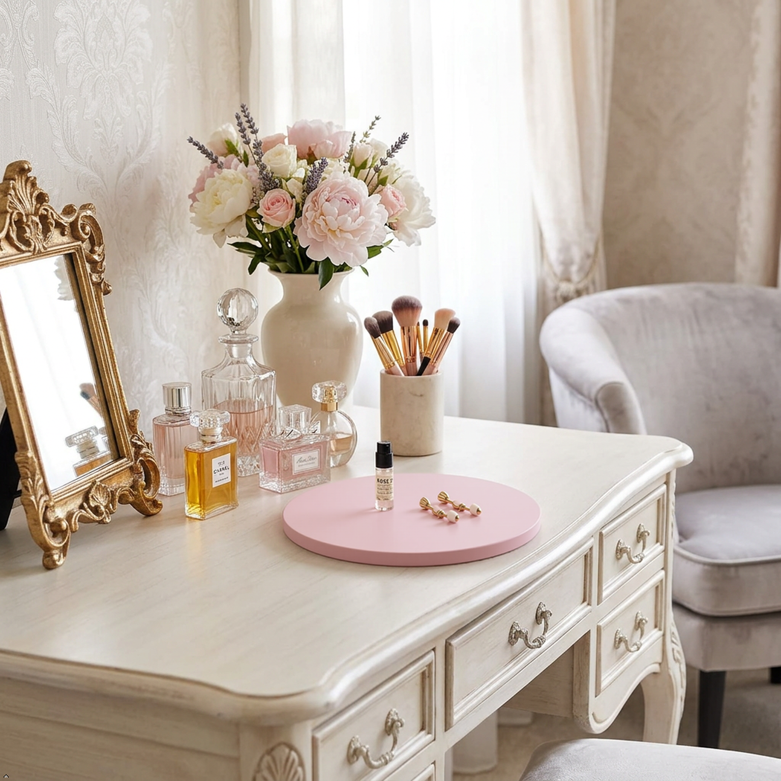 Round Concrete Decorative Tray