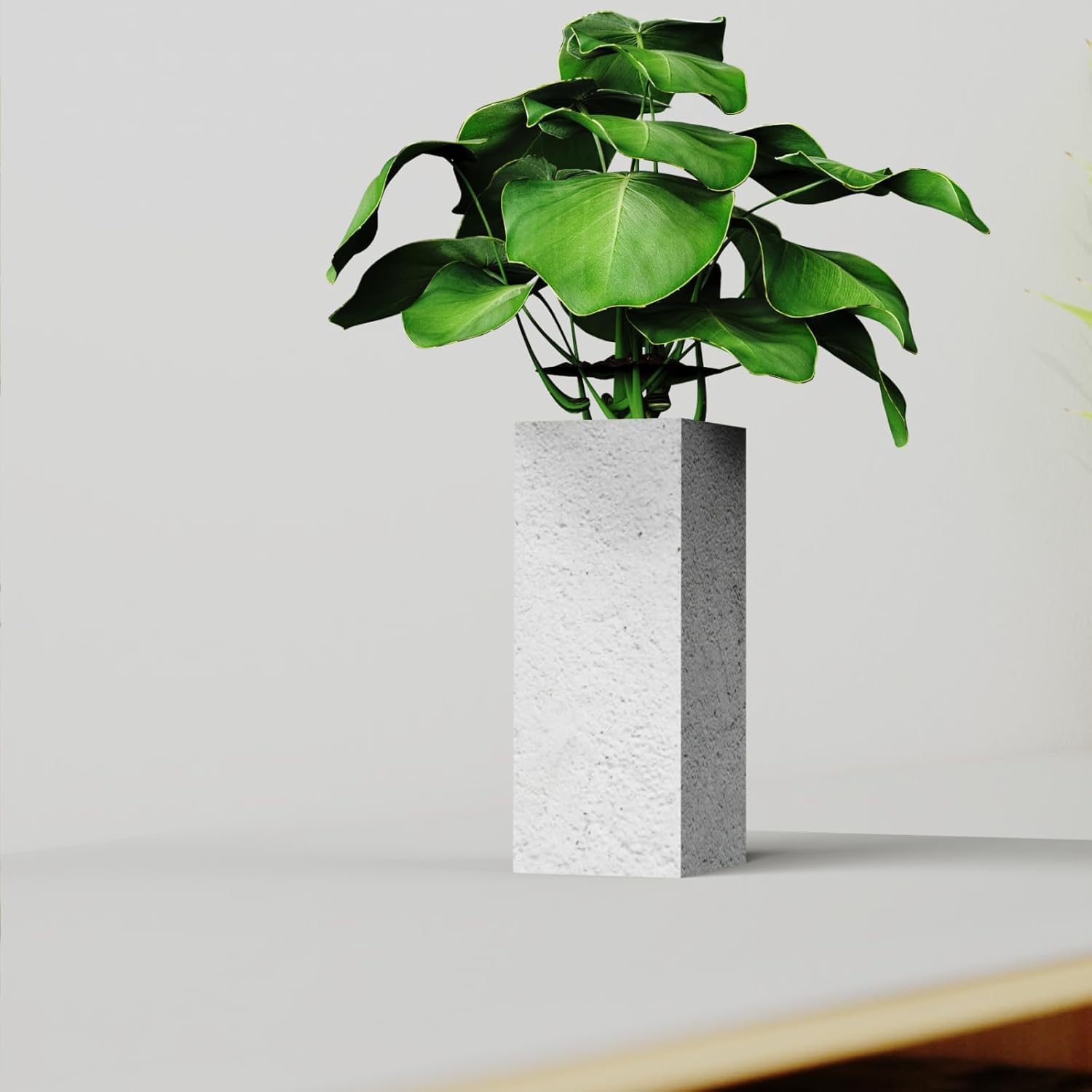 Gray Concrete Vase | Tall Modern Floor Vase for Living Room Decor | Frame