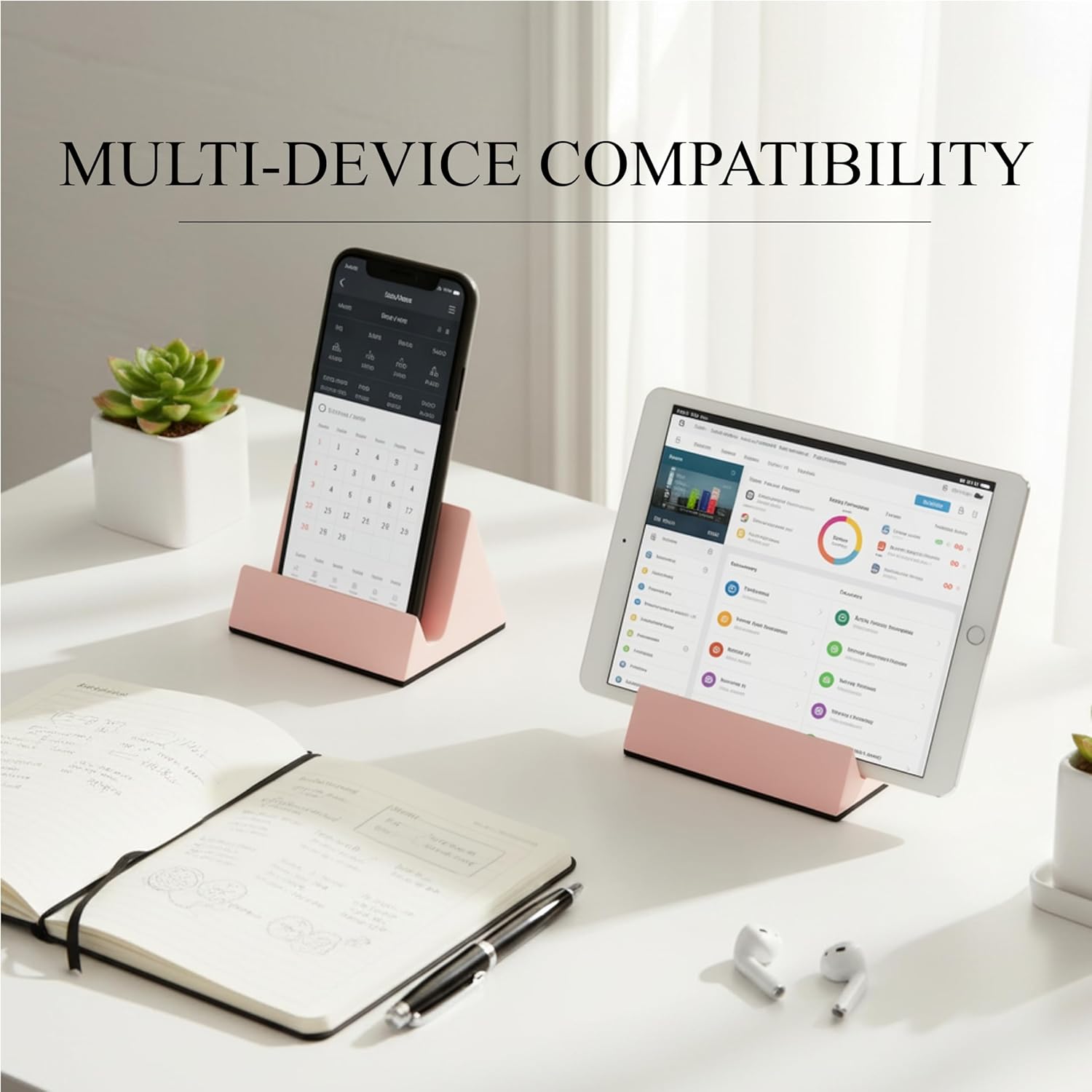 Concrete Phone Stand, Desktop Phone Stand | Multifunctional Stand for iPad/iPhone 17/16/15/14/13/12 | Frame