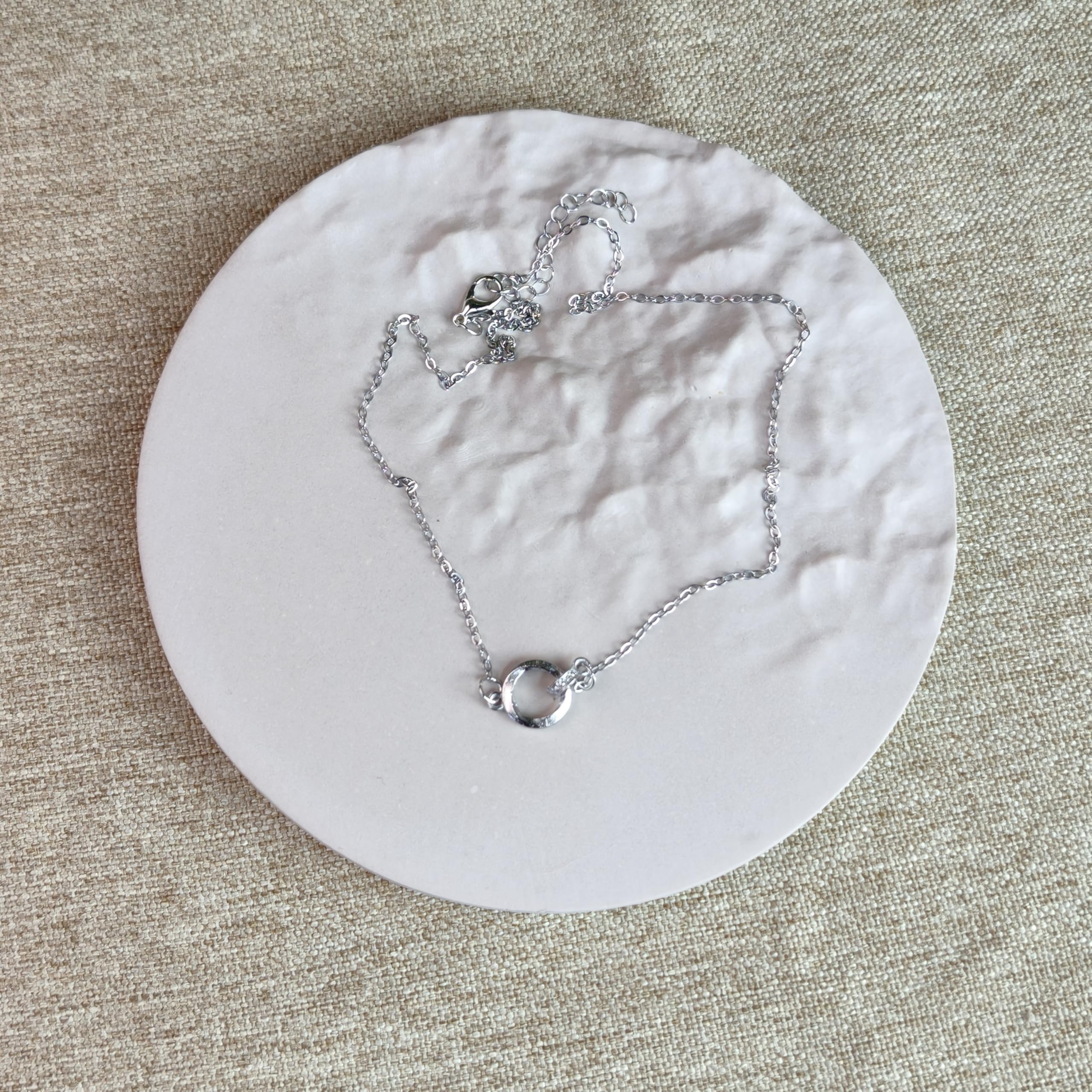 Round Concrete Decorative Tray | Minimalist Coffee Table Centerpiece | Frame