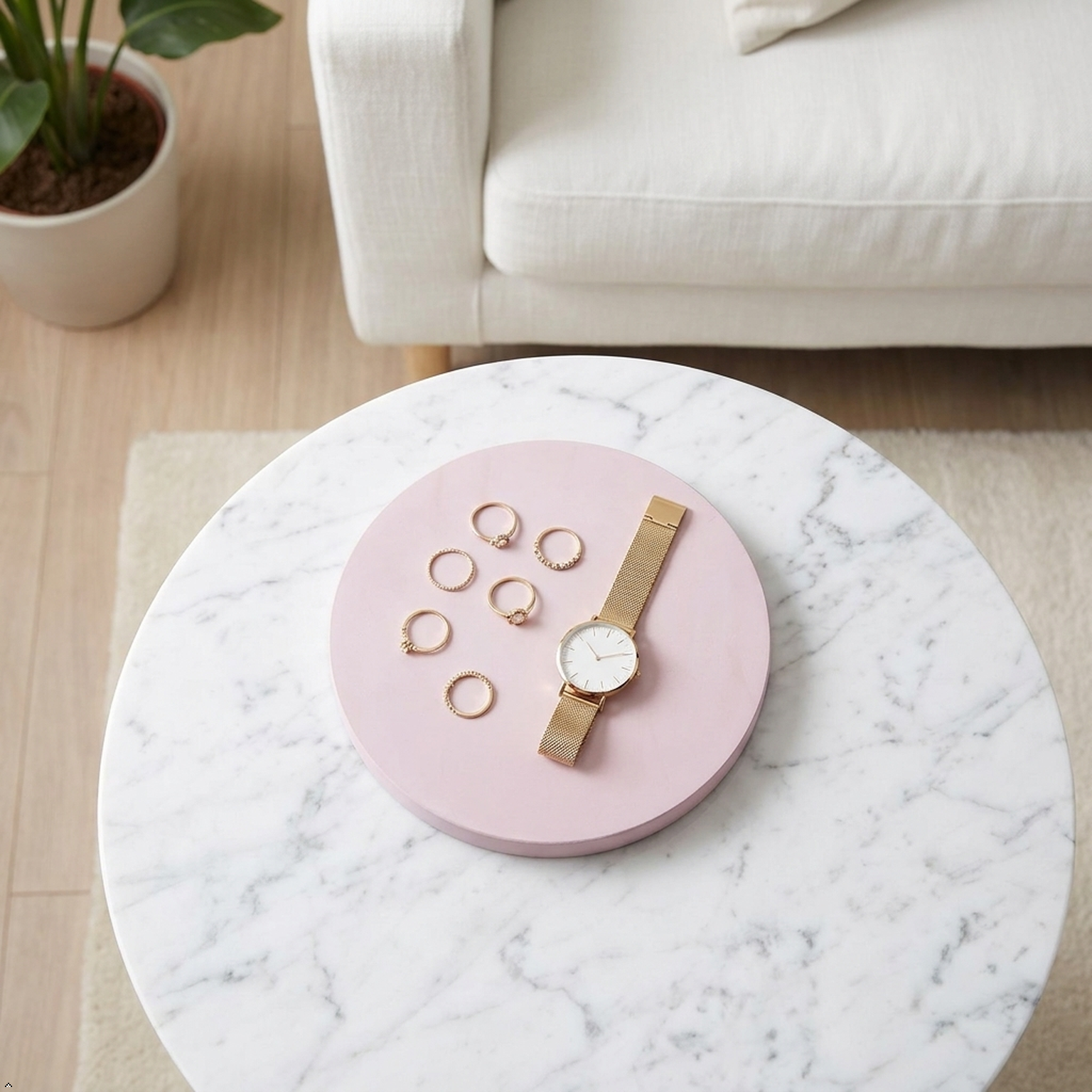 Round Concrete Decorative Tray