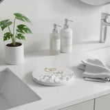 Round Concrete Decorative Tray | Minimalist Coffee Table Centerpiece | Frame