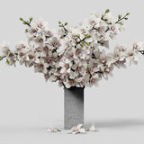 Gray Concrete Vase | Tall Modern Floor Vase for Living Room Decor | Frame