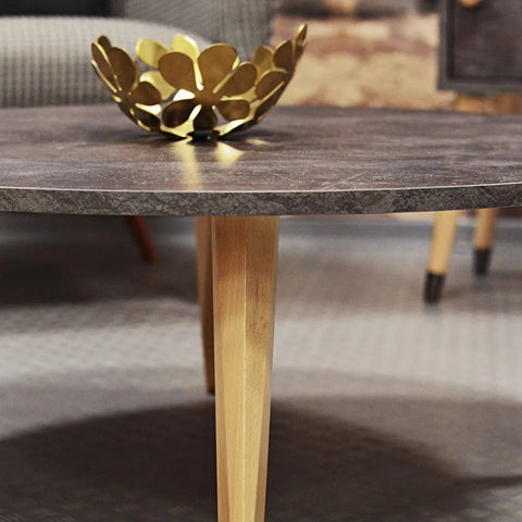 Warm Grey Concrete Round Coffee Table