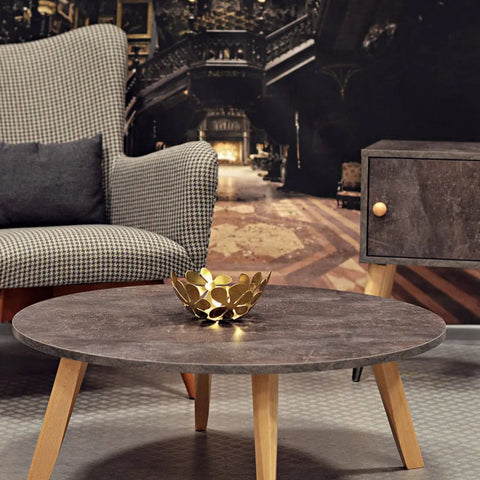 Warm Grey Concrete Round Coffee Table