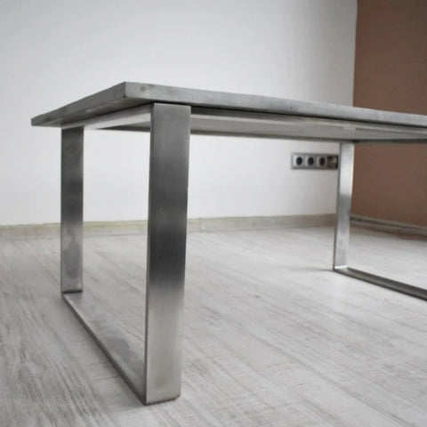 Minimalist Concrete Metal Table