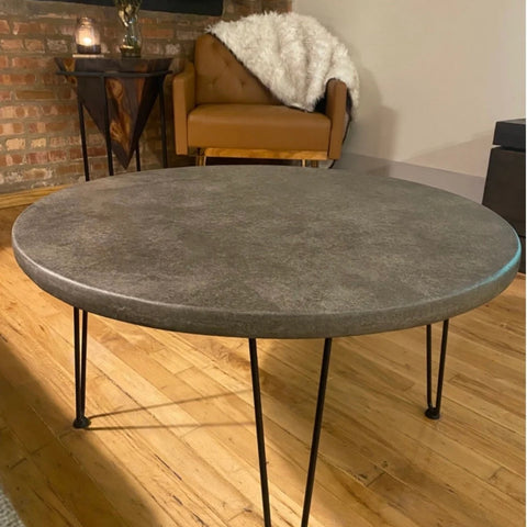 Round Concrete Metal Table