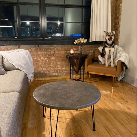 Round Concrete Metal Table
