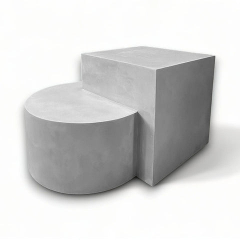 Personalized Square And Round Mosaic Concrete Coffee Table