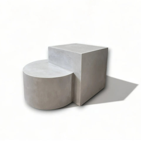 Personalized Square And Round Mosaic Concrete Coffee Table