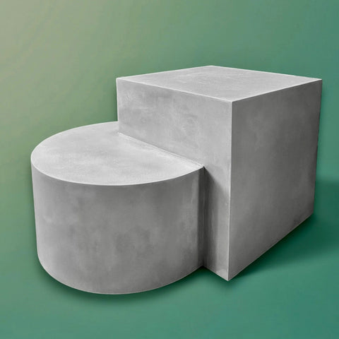 Personalized Square And Round Mosaic Concrete Coffee Table